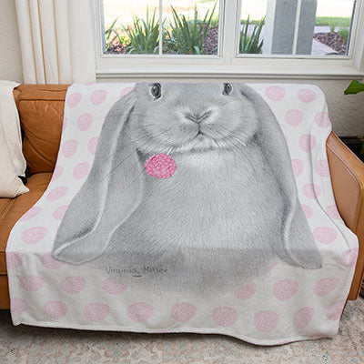 50" x 60" Lop Ear Bunny Plush Minky Blanket