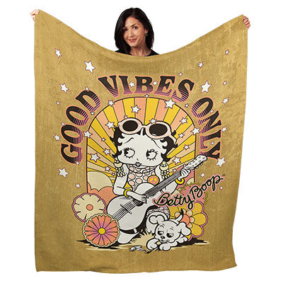 50" x 60" Good Vibes Only Betty Plush Minky Blanket