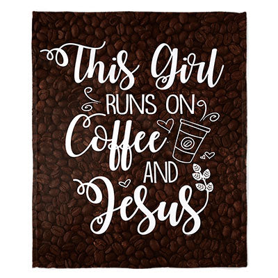 50" x 60" This Girl Coffee Jesus Plush Minky Blanket