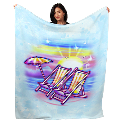 50" x 60" Airbrush Chair Plush Minky Blanket