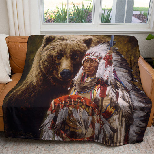 My Brother the Grizzly 50" x 60" Fleece Blanket