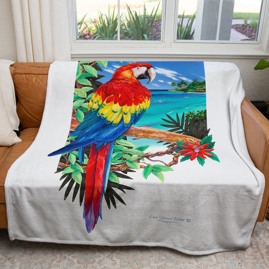 Scarlet Macaw 50" x 60" Fleece Blanket