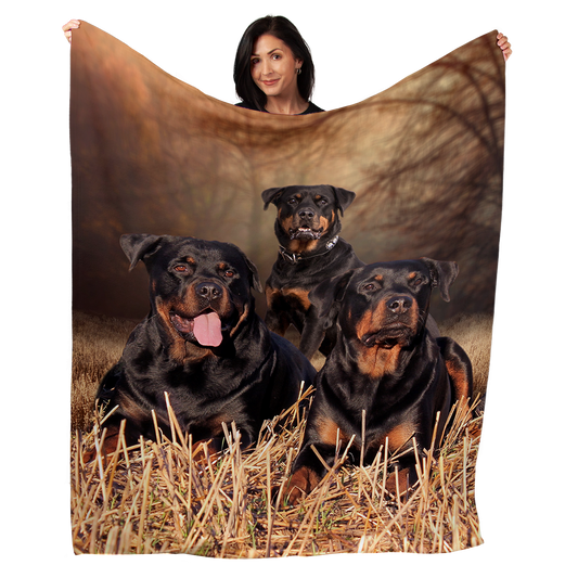 Rottweiler 50" x 60" Fleece Blanket