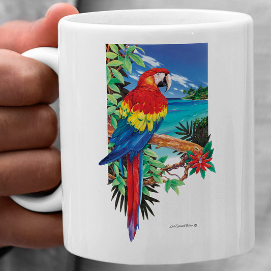 Scarlet Macaw Vignette Coffee Mug