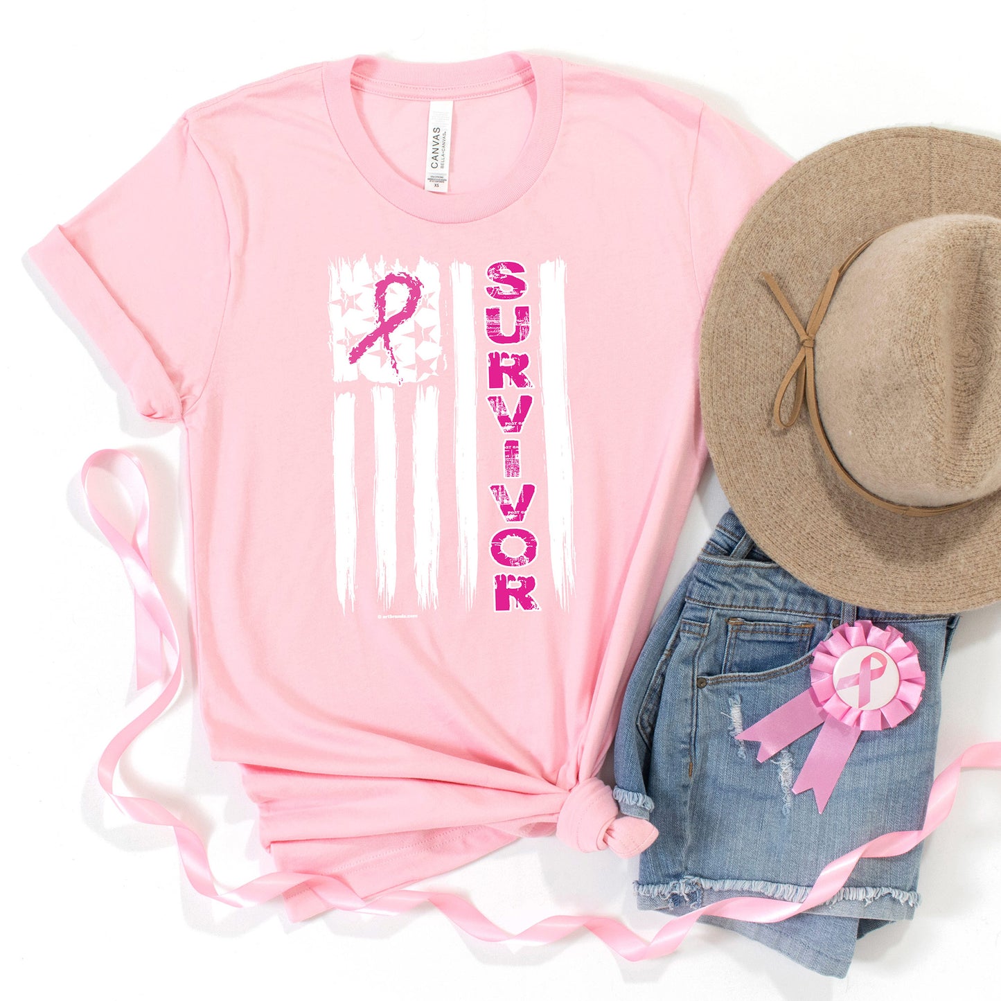 Survivor Flag T-shirt, Cancer Awareness Tee
