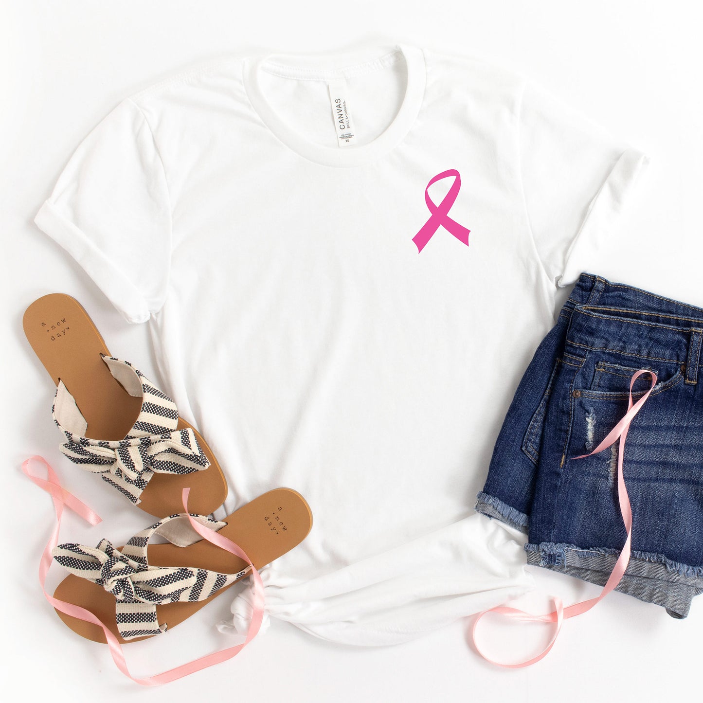 Pink Ribbon Crest T-shirt, Cancer Awareness Tee