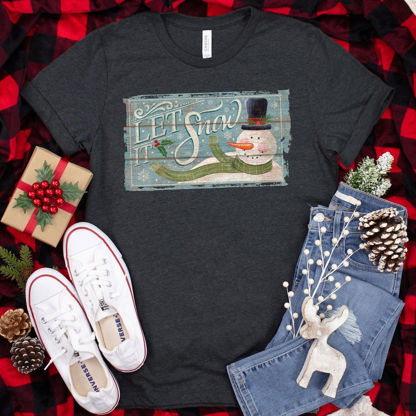 Let It Snowman T-shirt, Christmas Tee