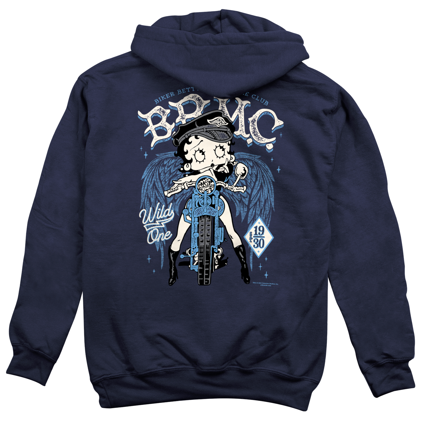 Biker Betty Motorcycle Club Hoodie, Betty Boop Hooded Sweatshirt