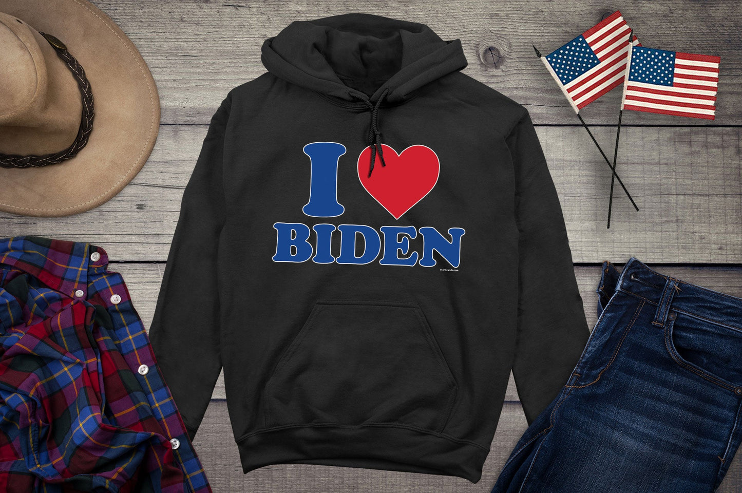 I Heart Biden Hoodie, Political Hooded Sweatshirt