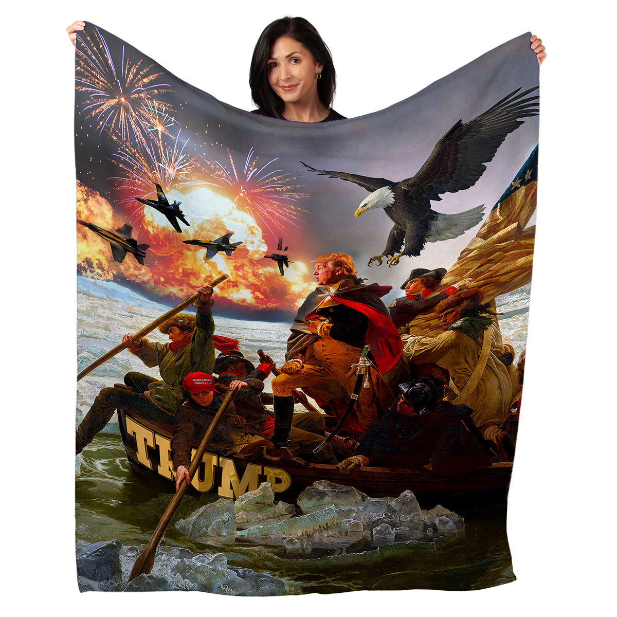 50" x 60" Trump Crossing Delaware Plush Minky Blanket