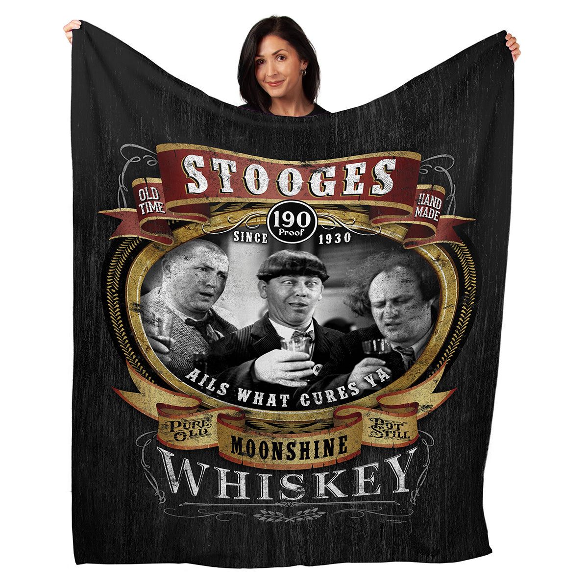 50" X 60" Stooges Moonshine Plush Minky Blanket