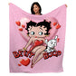 50" x 60" Betty Boop Heart Plush Minky Blanket