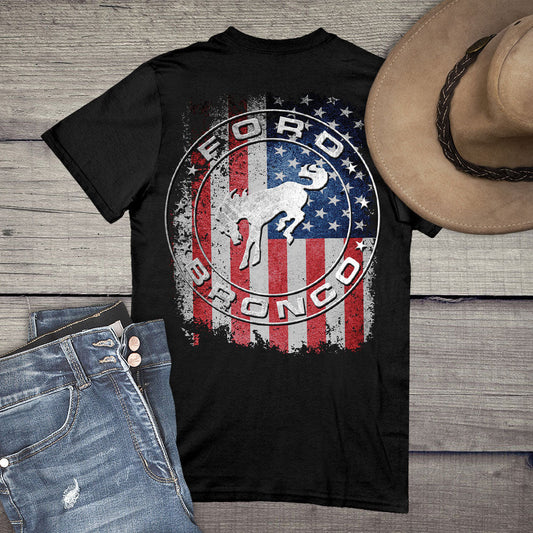 Bronco American Flag T-Shirt