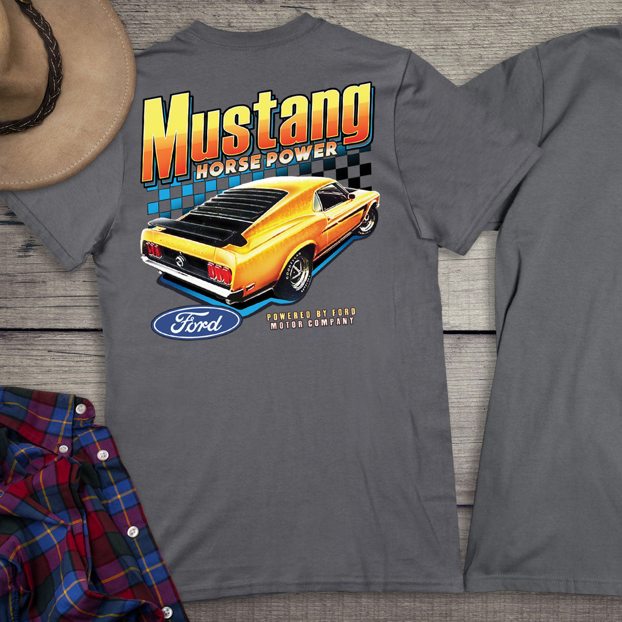 Ford Yellow Mustang Horsepower Tee