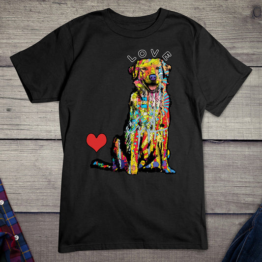 Neon Love Golden Dog Breed T-shirt