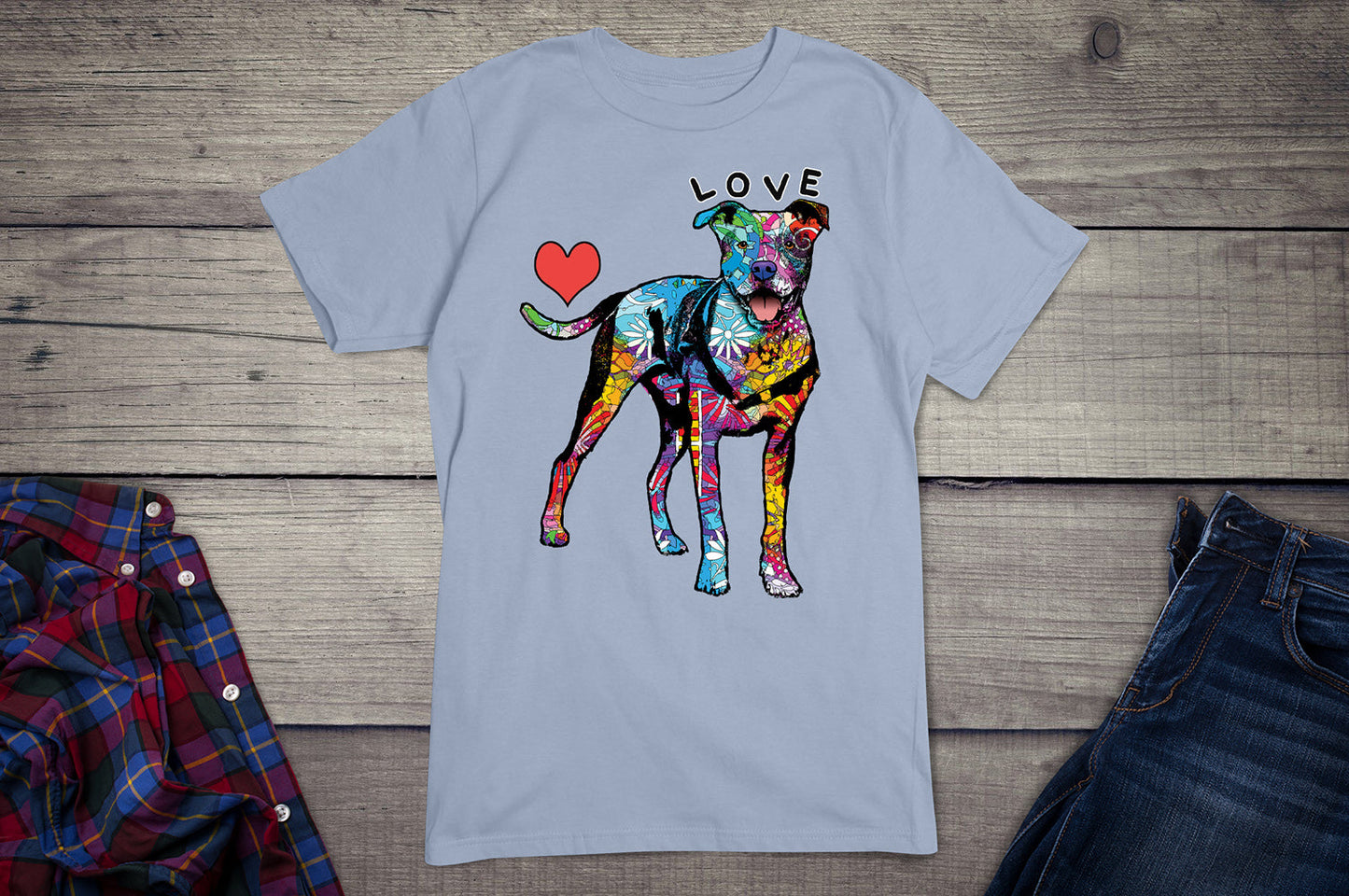 Neon Love Pitbull Dog Breed T-shirt