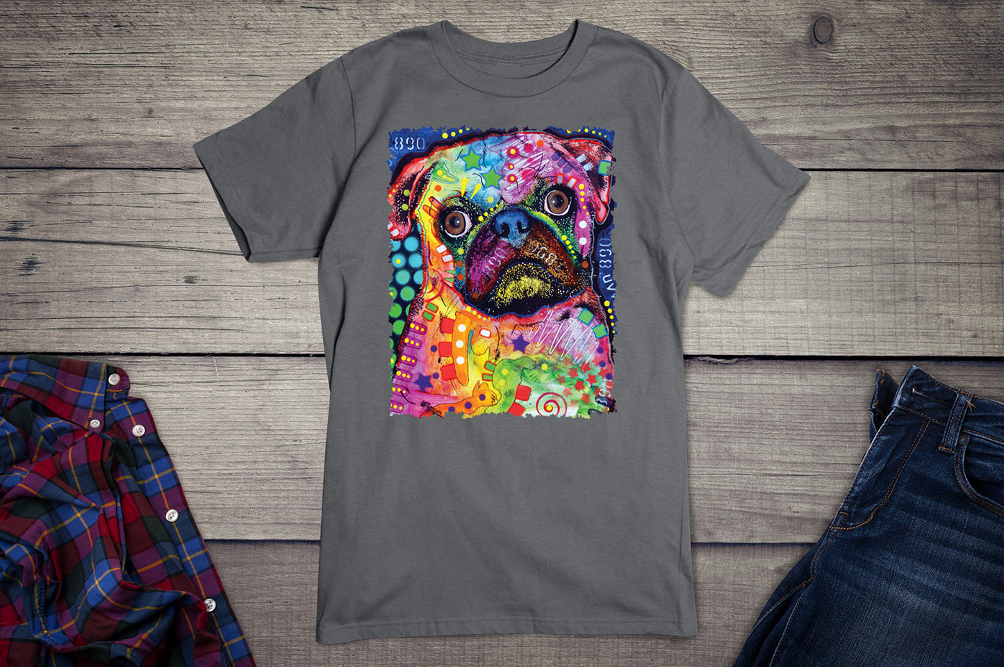 Neon Pug 2 T-shirt