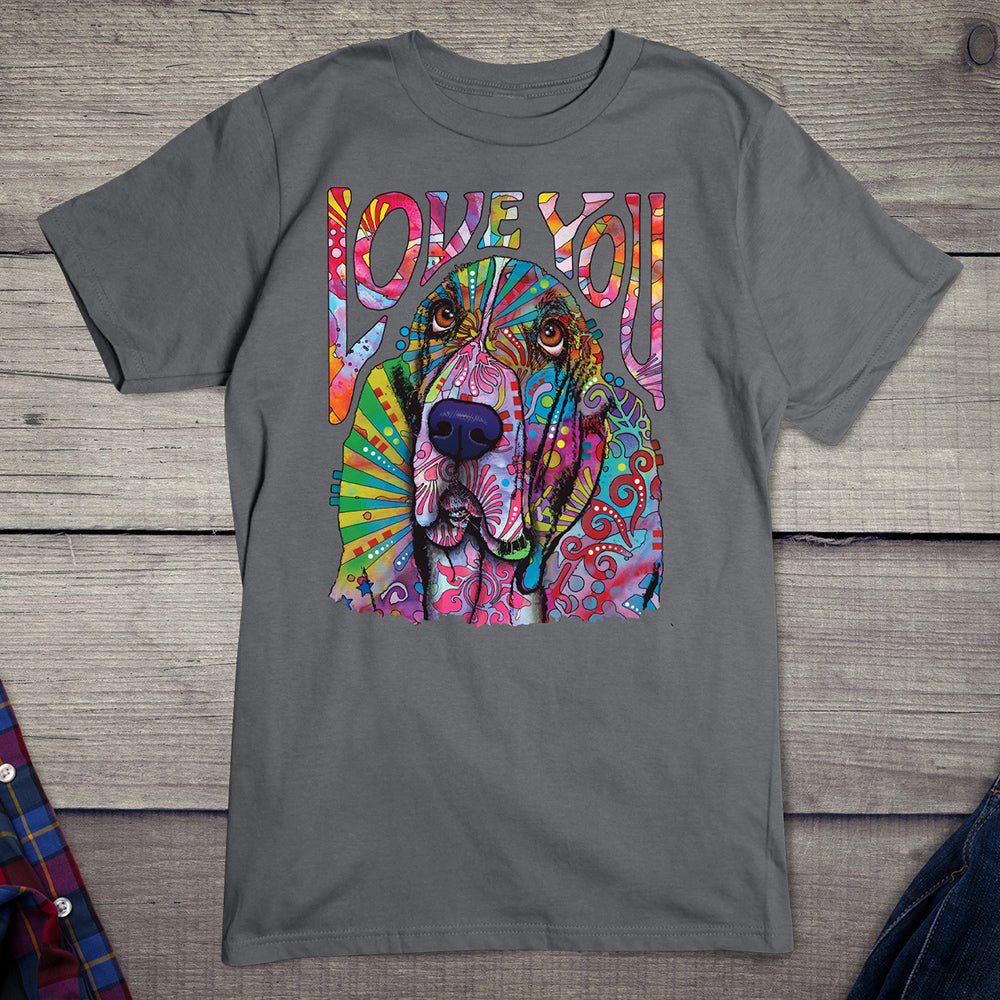 Neon Love You Basset T-shirt