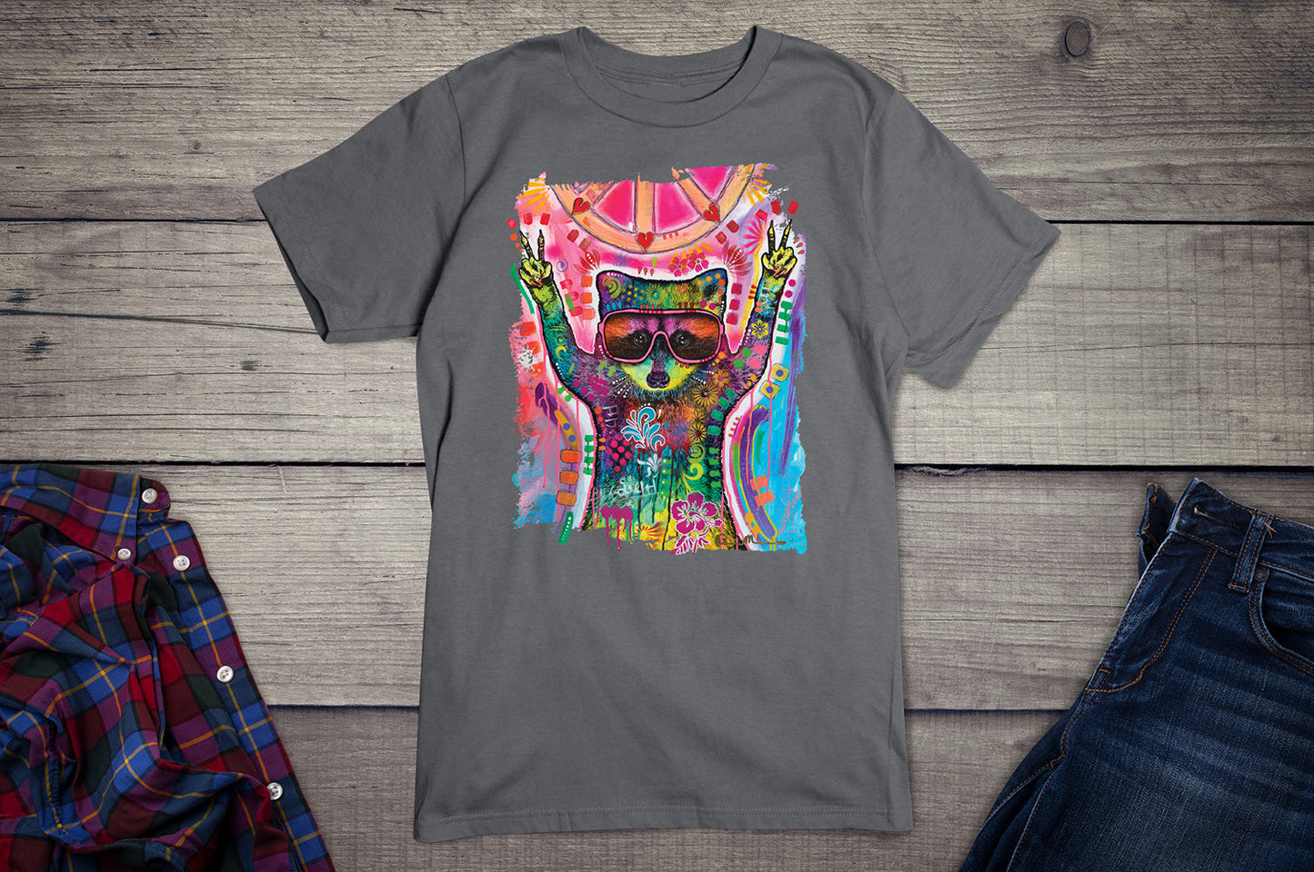 Neon Cosmic Trash Panda T-shirt