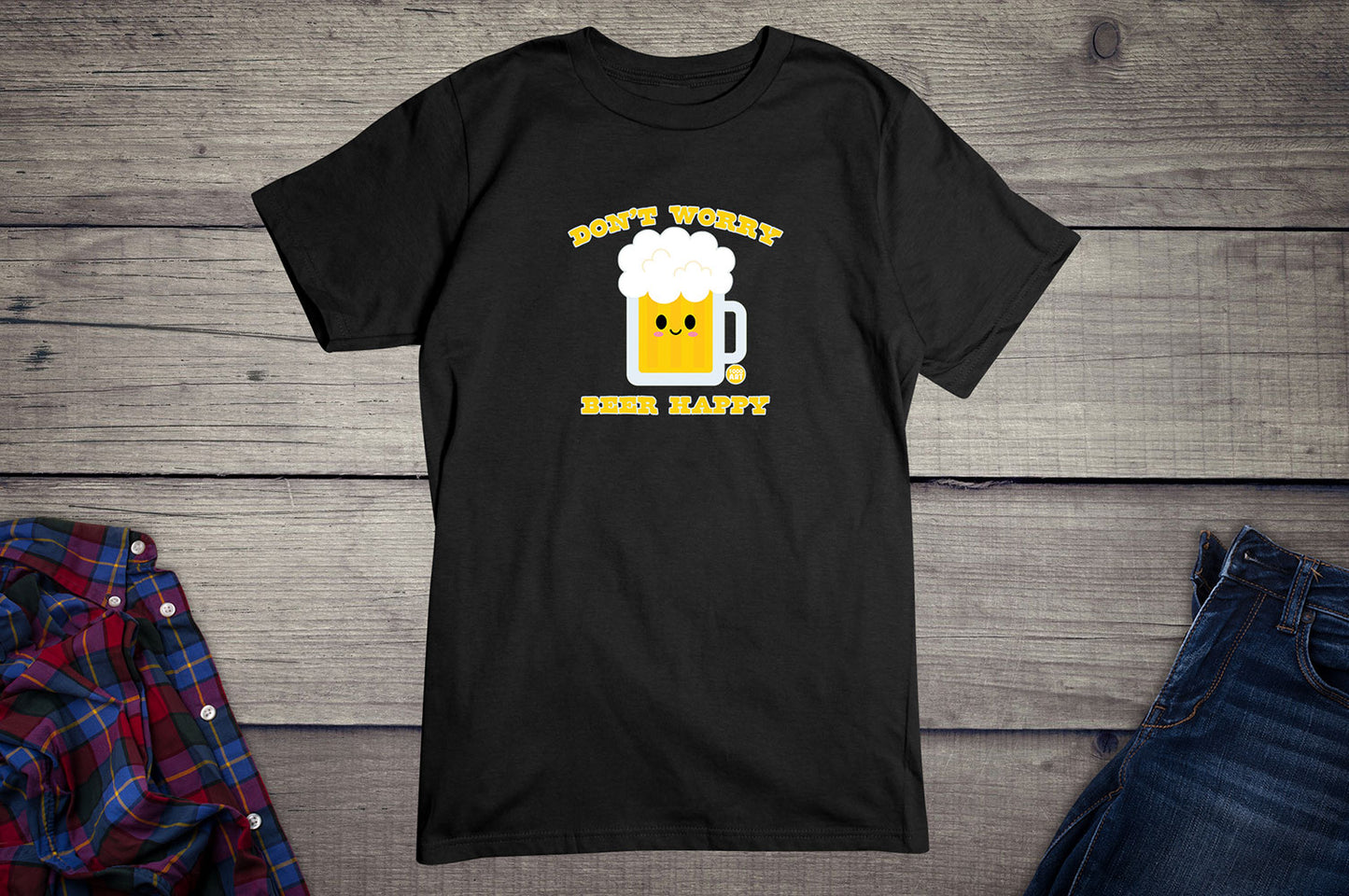 Todd Goldman Art Don't Worry Beer Happy T-Shirt