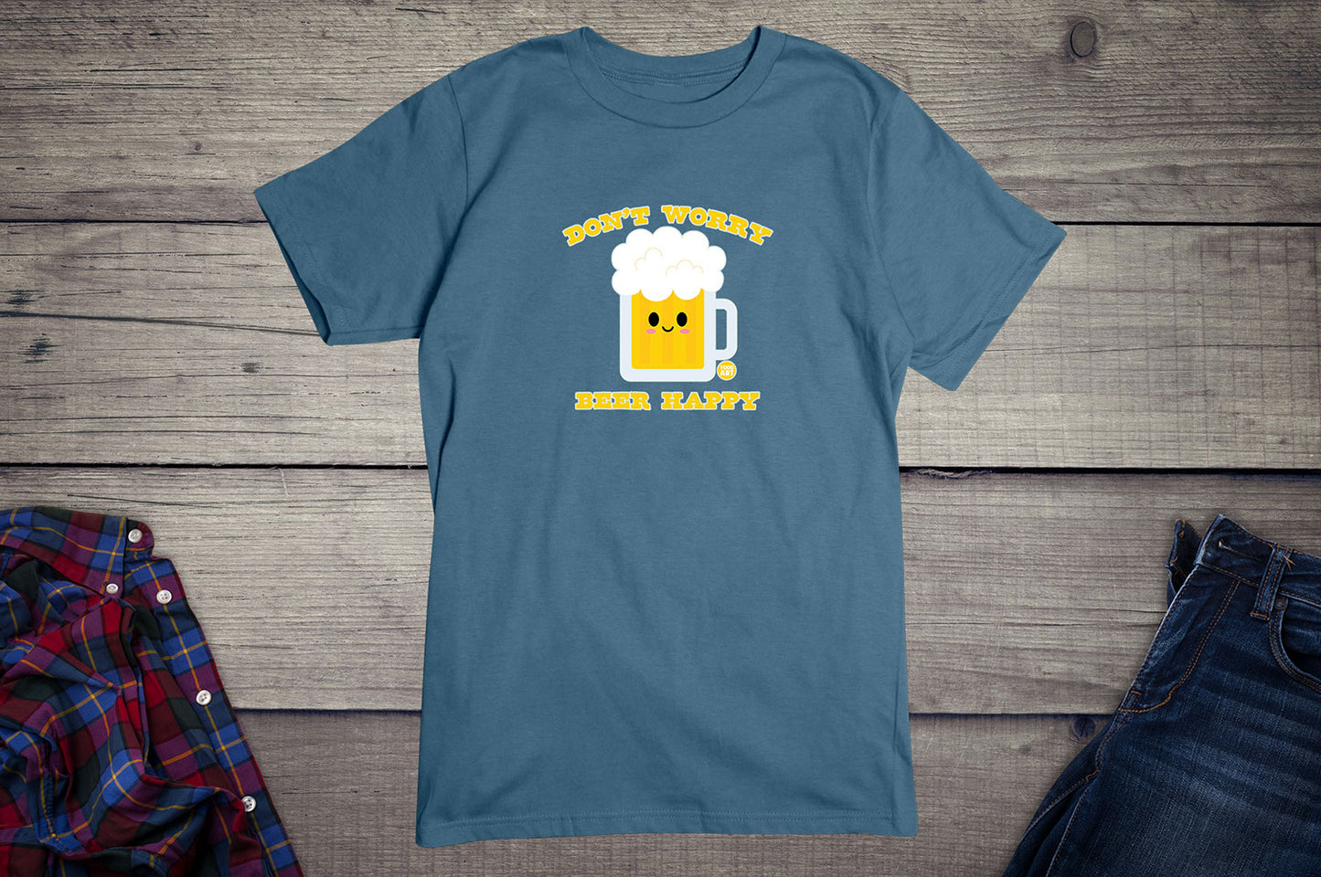 Todd Goldman Art Don't Worry Beer Happy T-Shirt