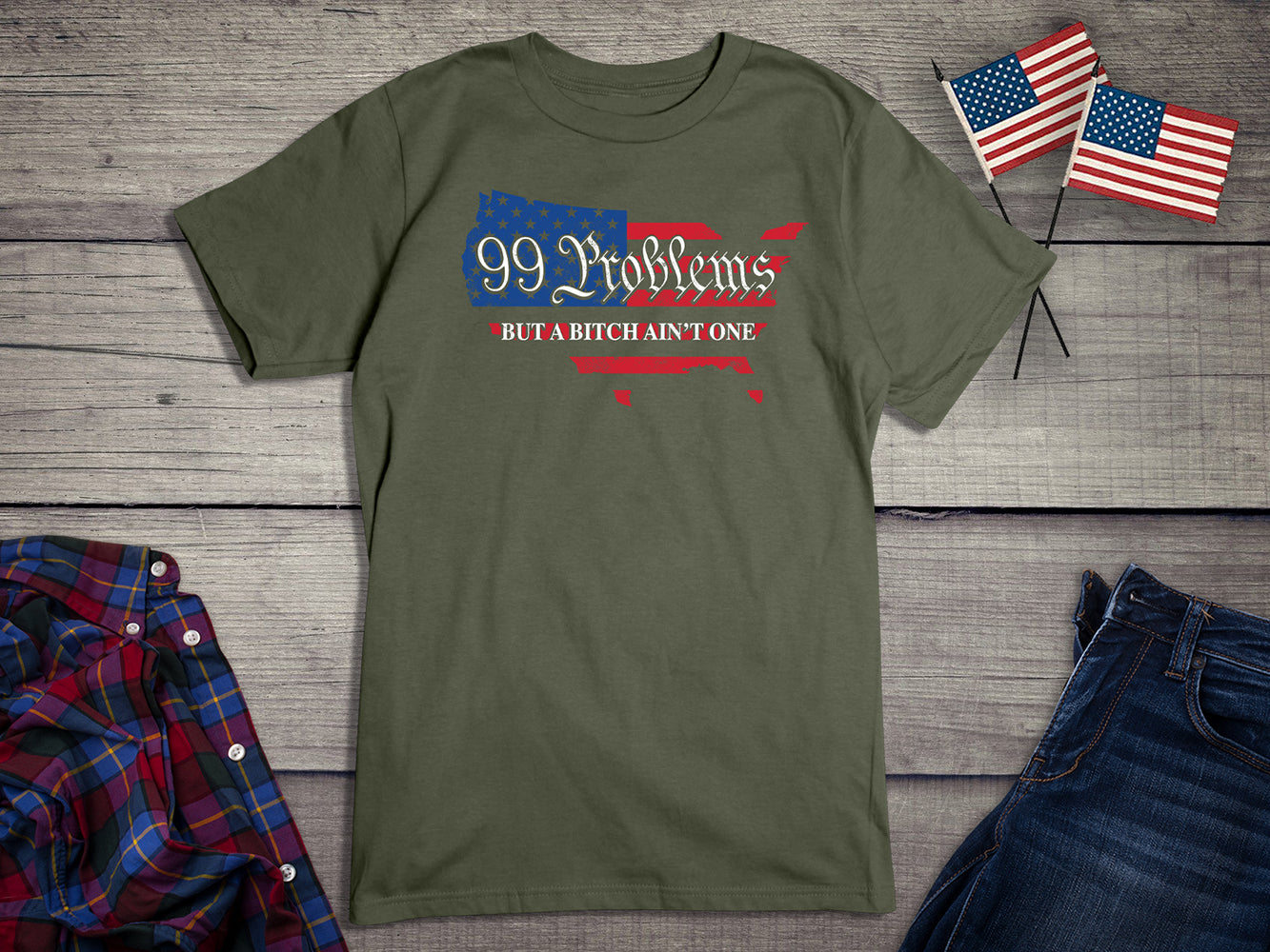 99 Problems USA Flag T-Shirt