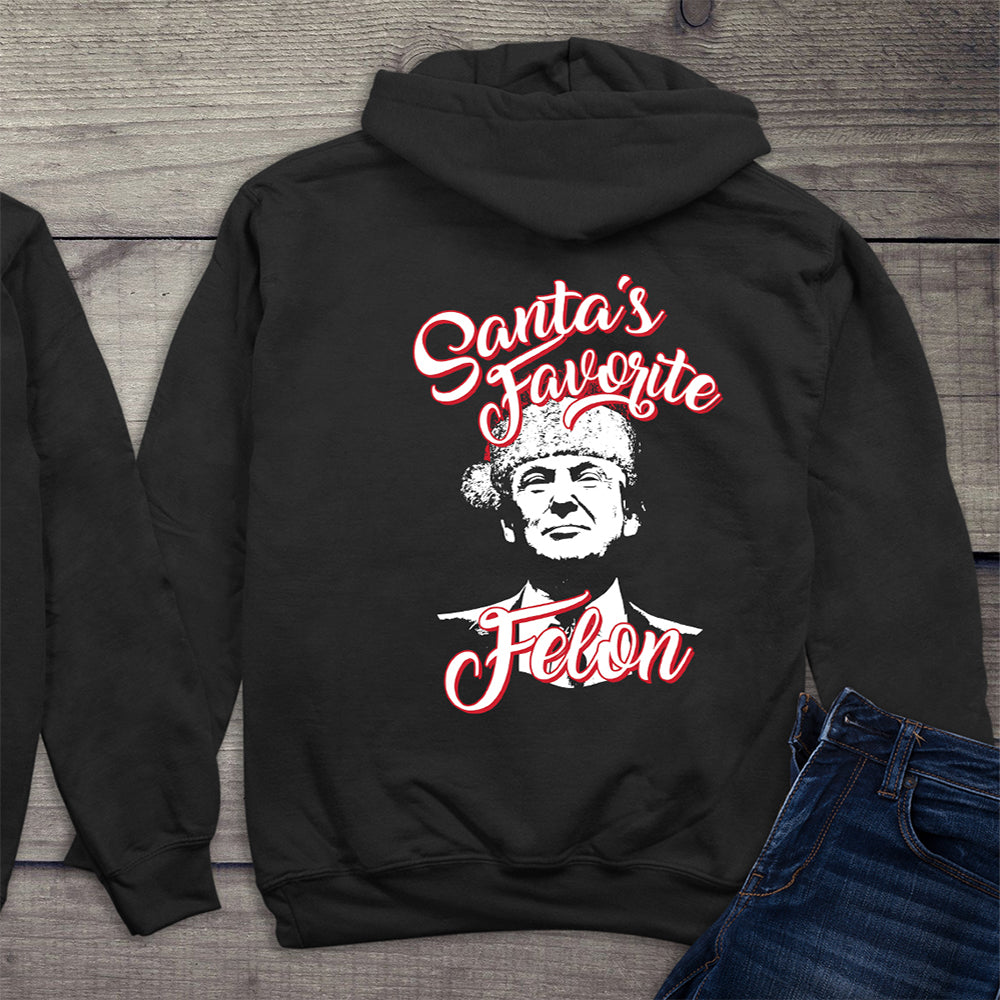 Santas Favorite Felon With Crest Hoodie