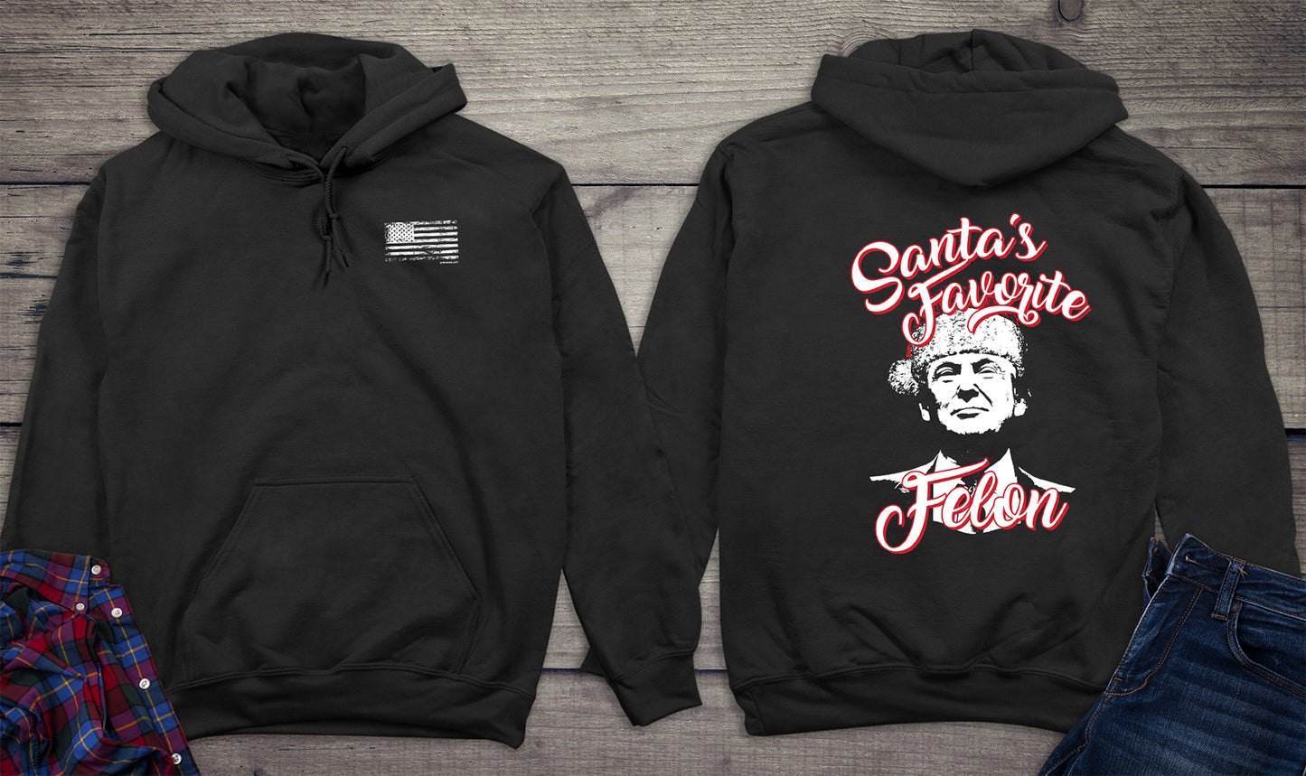 Santas Favorite Felon With Crest Hoodie