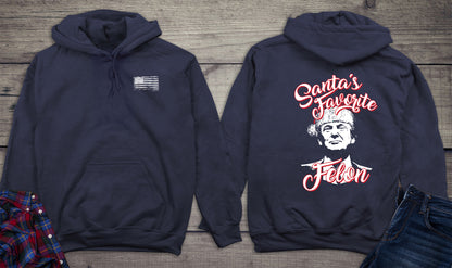 Santas Favorite Felon With Crest Hoodie