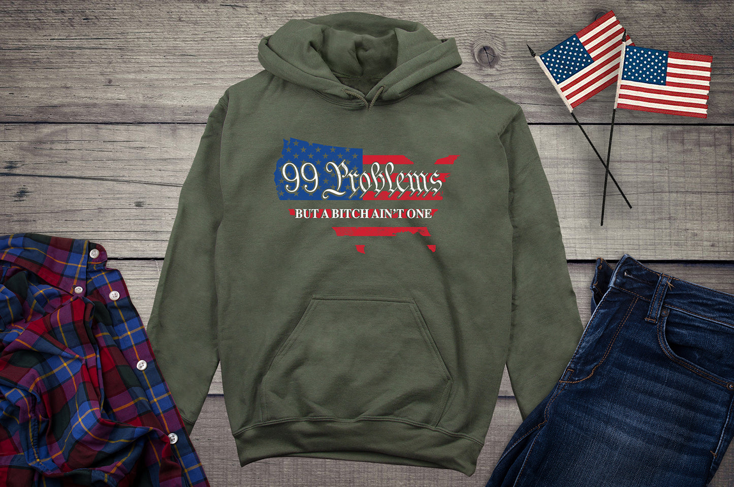 99 Problems USA Flag Hoodie