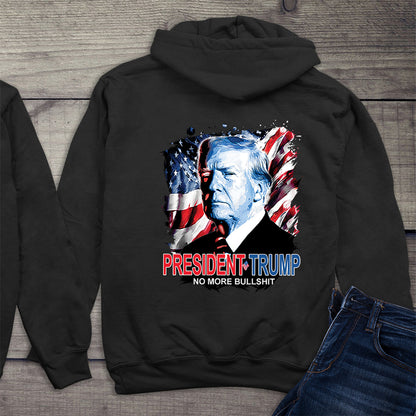 President Trump No More Bullshit With Crest Hoodie