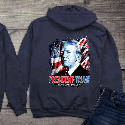 President Trump No More Bullshit With Crest Hoodie