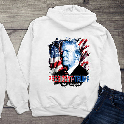 President Trump No More Bullshit With Crest Hoodie