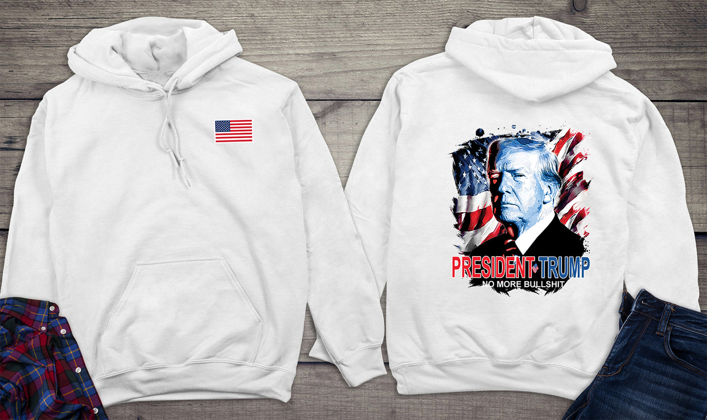 President Trump No More Bullshit With Crest Hoodie