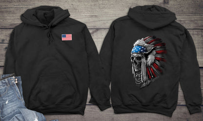 Patriotic Chief Skull With Crest Hoodie