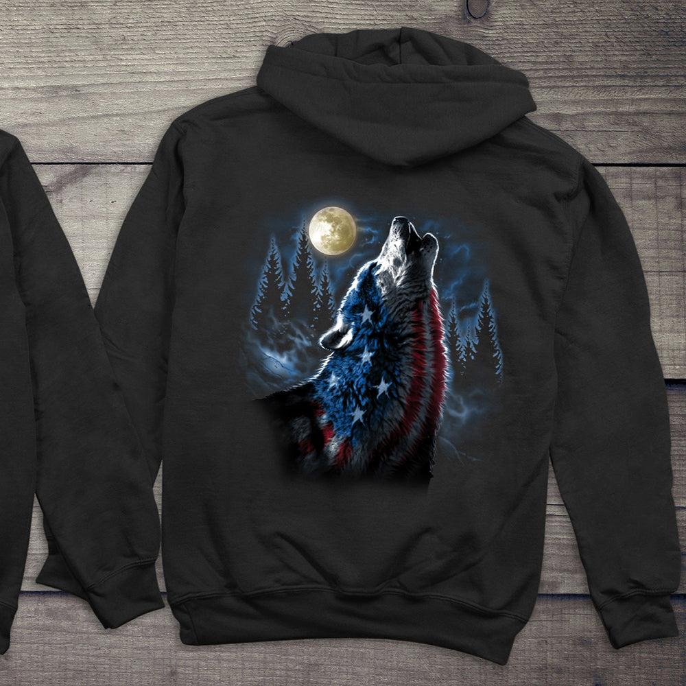 Flag Wolf Americana With Crest Hoodie