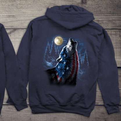 Flag Wolf Americana With Crest Hoodie