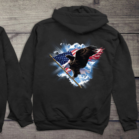 Patriotic Flying Eagle With Crest Hoodie