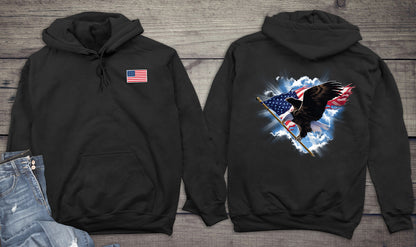 Patriotic Flying Eagle With Crest Hoodie