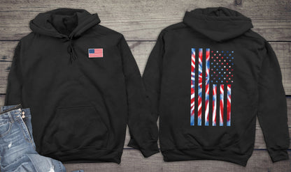 Tie Dye Flag With Crest Hoodie