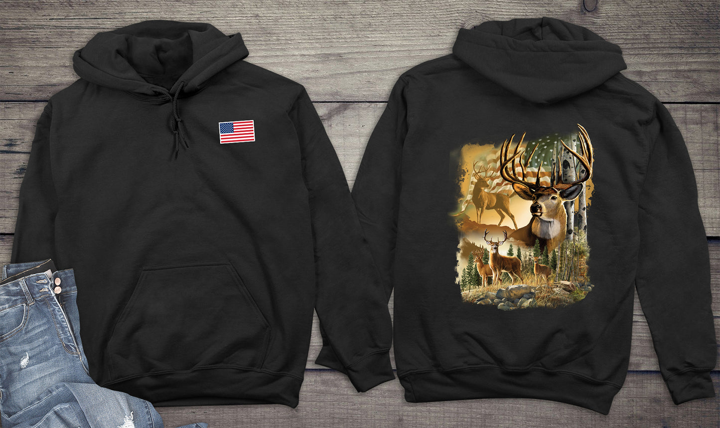 American Deer With Crest Hoodie