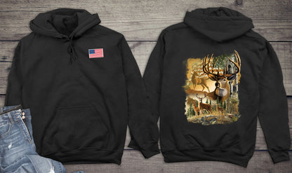 American Deer With Crest Hoodie