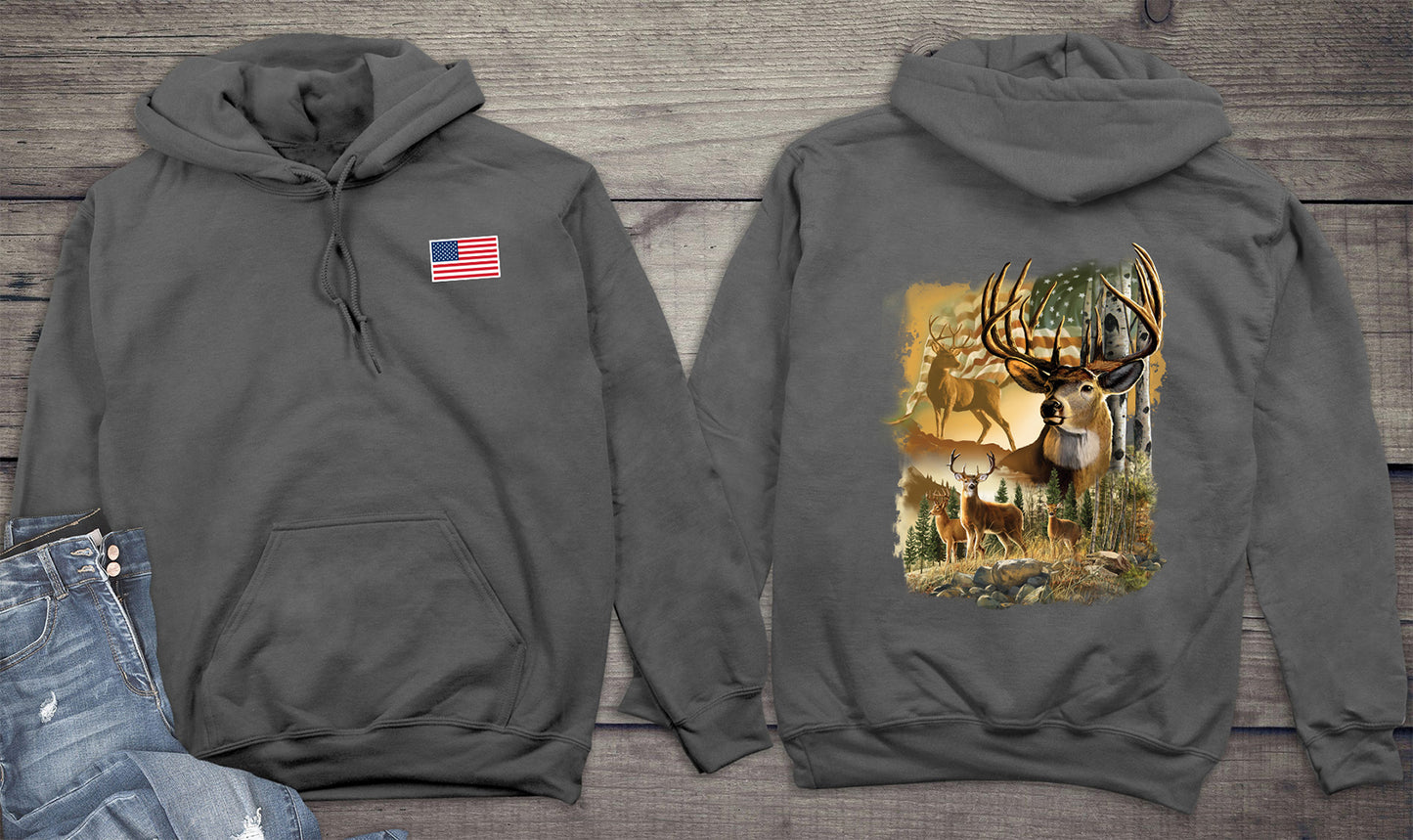 American Deer With Crest Hoodie