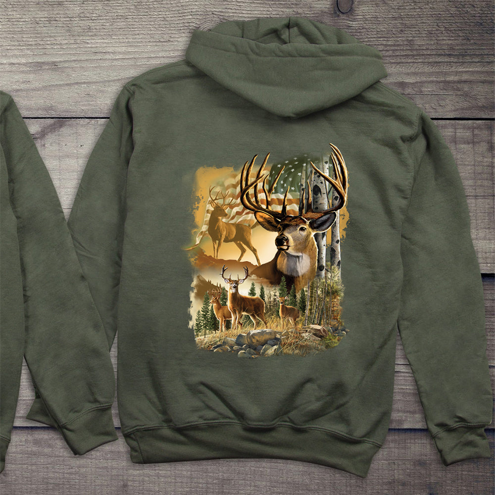 American Deer With Crest Hoodie