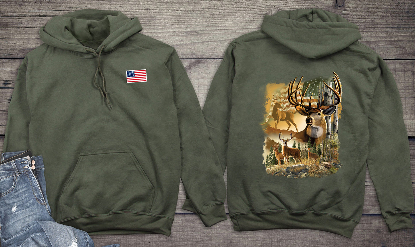 American Deer With Crest Hoodie