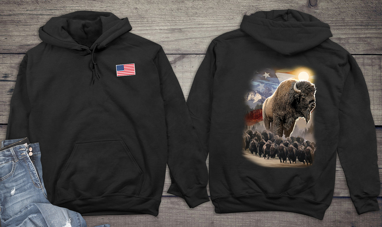 American Bison With Crest Hoodie