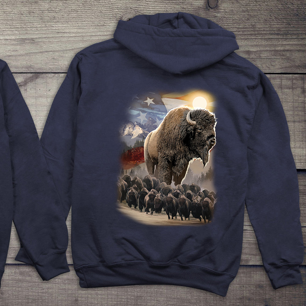 American Bison With Crest Hoodie