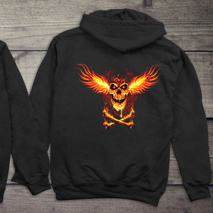 Skull Fire Wings Hoodie