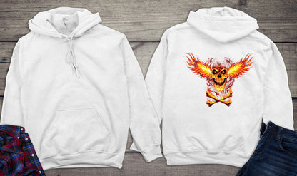 Skull Fire Wings Hoodie