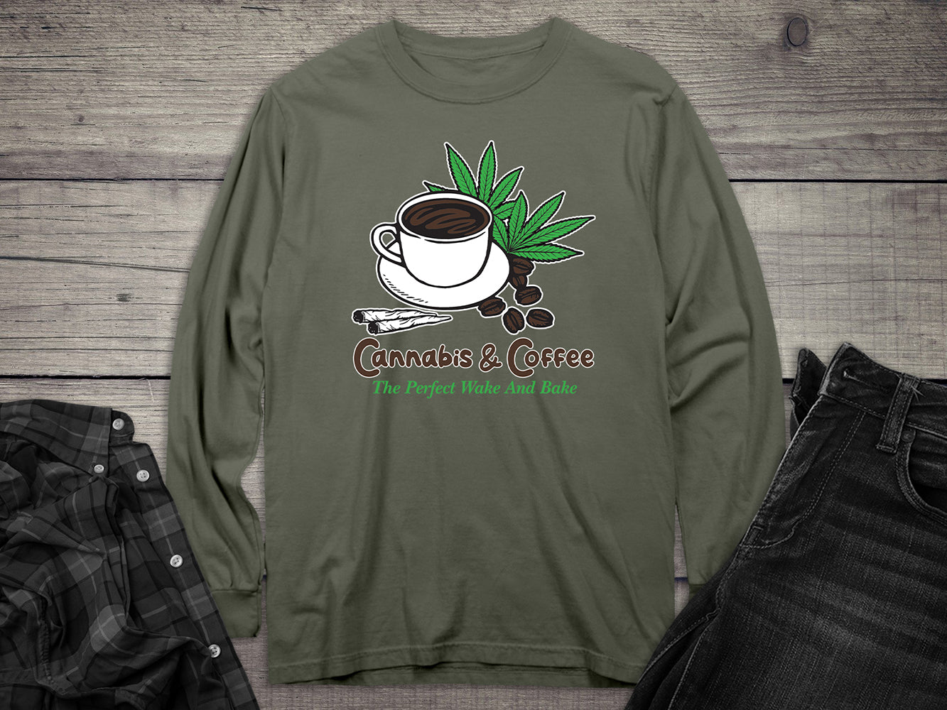 Cannabis & Coffee Long Sleeve Tee